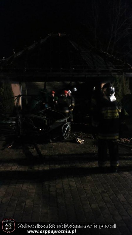  Pożar garażu w miejscowości Paprotnia.