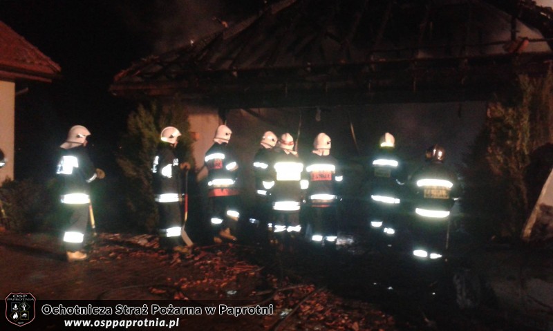  Pożar garażu w miejscowości Paprotnia.