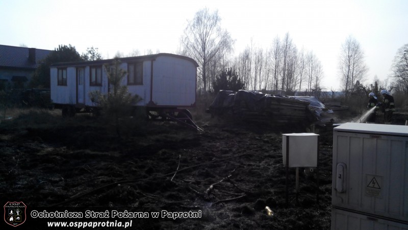 Pożar suchej trawy Maszna 