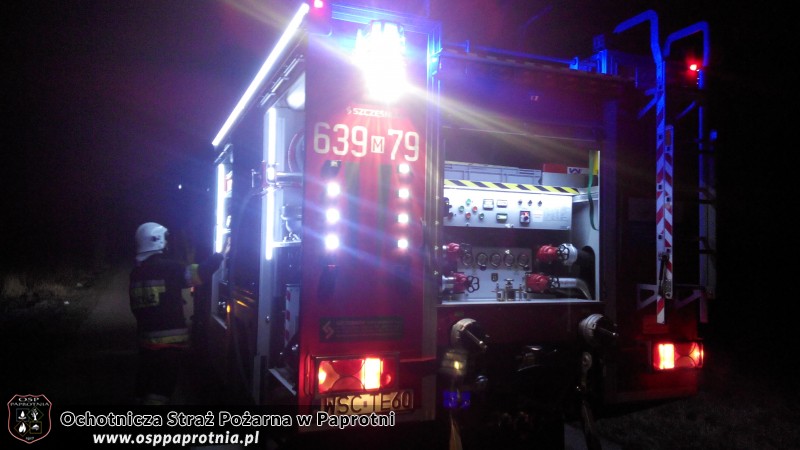 Pożar suchej trawy w miejscowosc Seroki