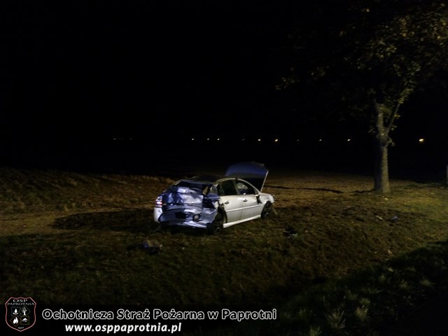 Wypadek na trasie E92 w miejscowosci Chrzczany