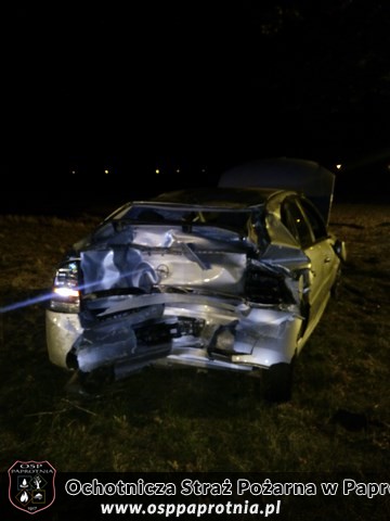 Wypadek na trasie E92 w miejscowosci Chrzczany