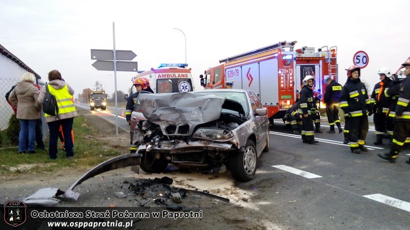Wypadek na drodze Paprotnia Kampinos