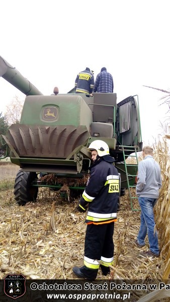 Pożar kombajnu w Gnatowicach Nowych