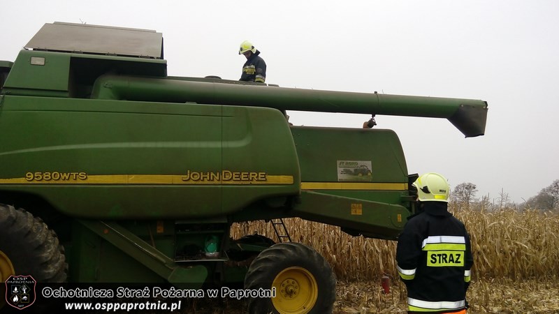 Pożar kombajnu w Gnatowicach Nowych