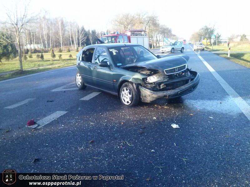 Wypadek na trasie krajowej 92 w miejscowości  Kozuszki Parcel