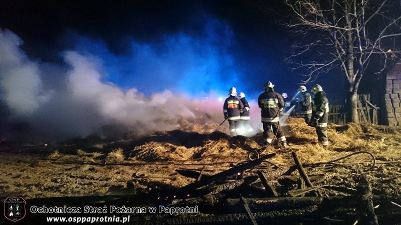 Pożar stodoły w Serokach 