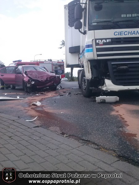 Kolizja  na skrzyżowaniu w Topołowie 