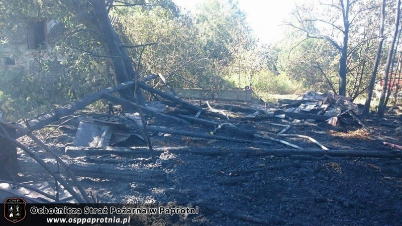 Pożar pustostanu w miejscowości Paski 