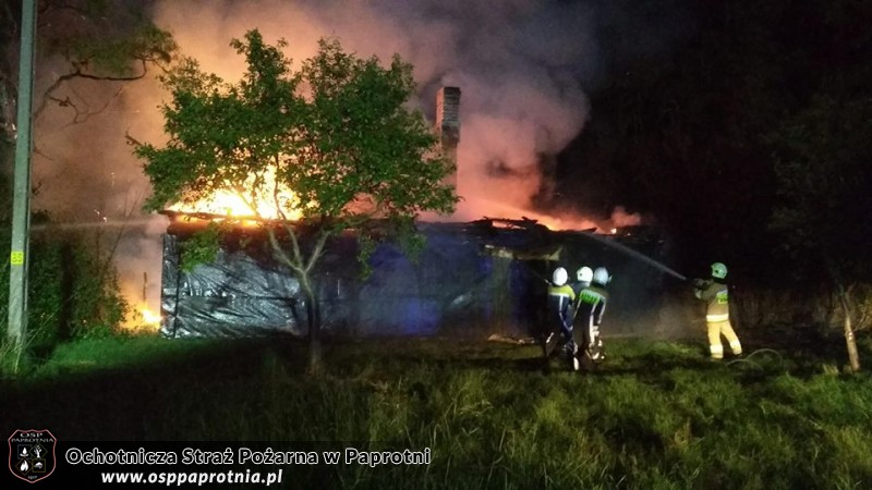 Pożar pustostanu na Masznie