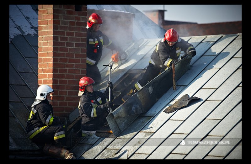 Pożar poddasza na ul. Poziomkowej