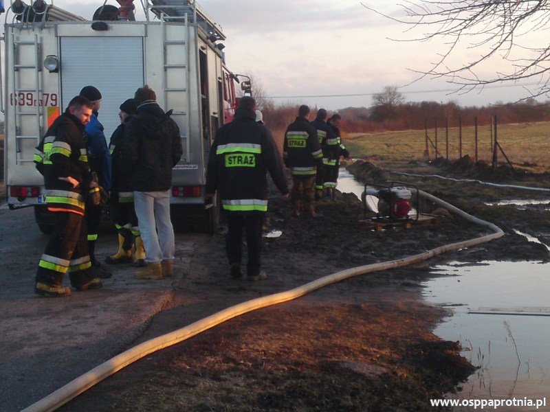 Udrożnienie podtopionego terenu w Kawęczynie