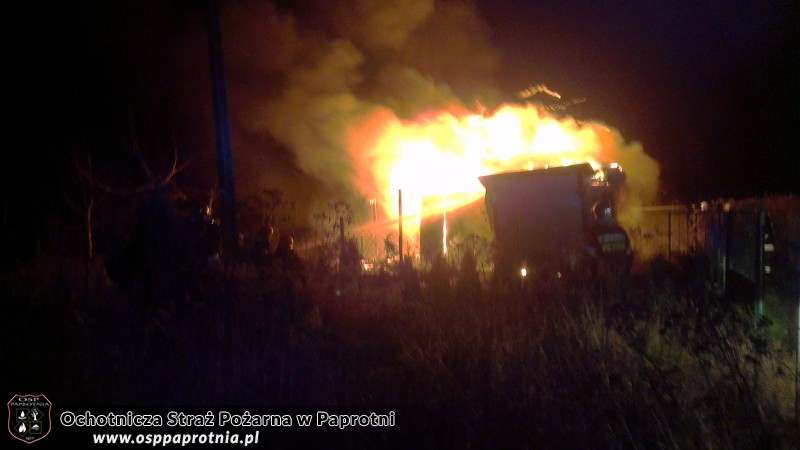 Pożar domu letniskowego